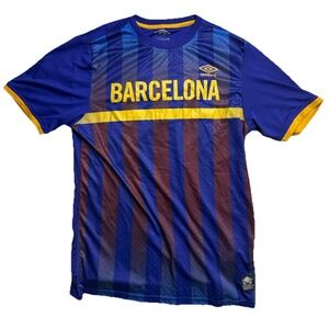 Umbro Athletic Barcelona Striped Soccer Football Shirt Jersey Small
